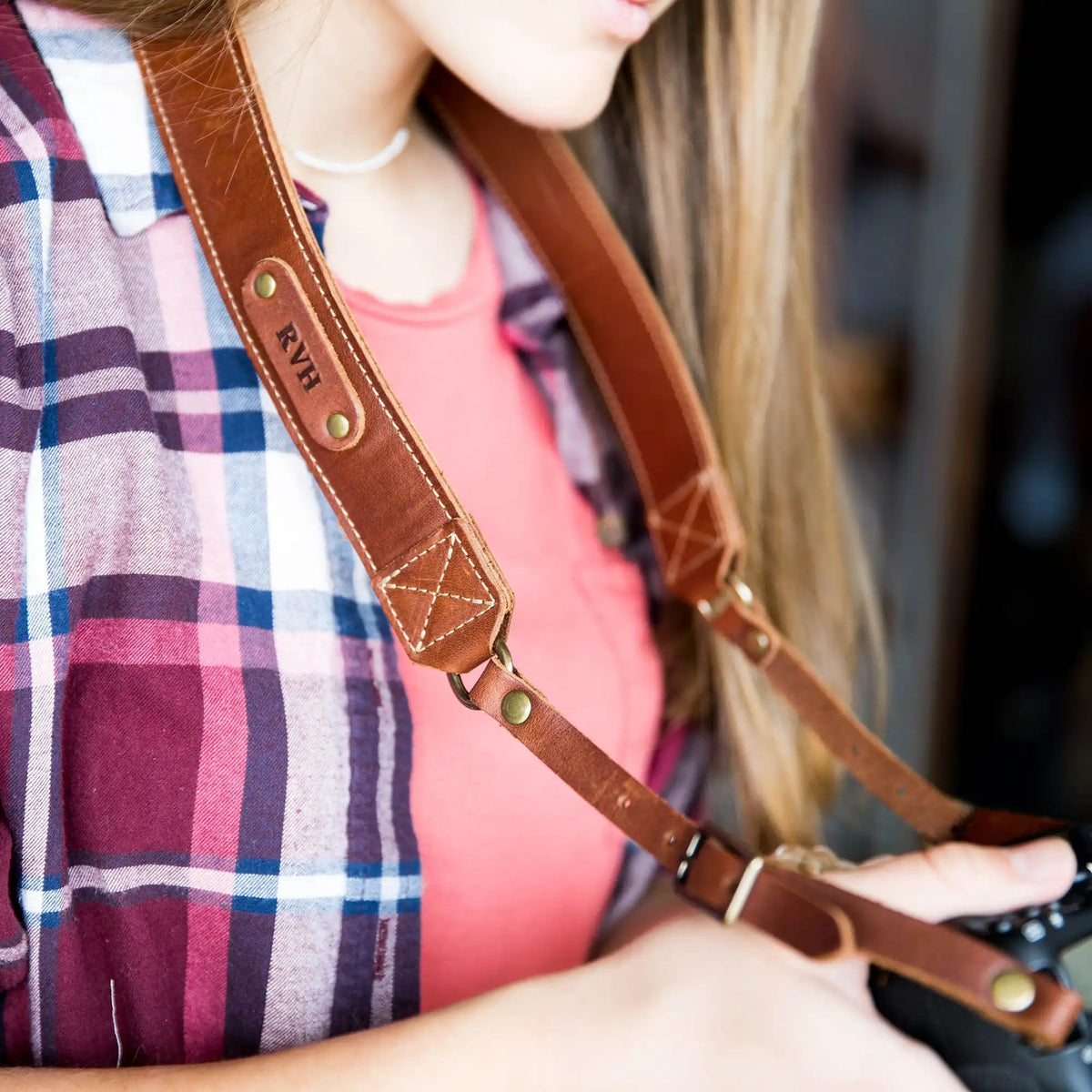 The Nomad Personalized Fine Leather & Canvas Camera Strap - Holtz Leather