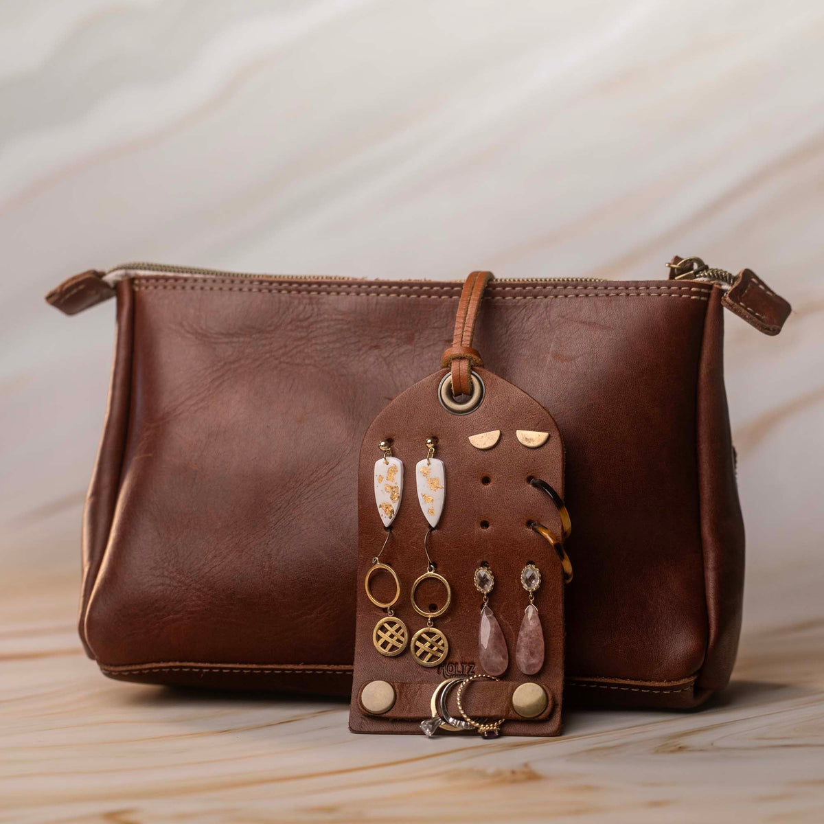 The Pearl Full Grain Leather Earring and Ring Holder - Holtz Leather