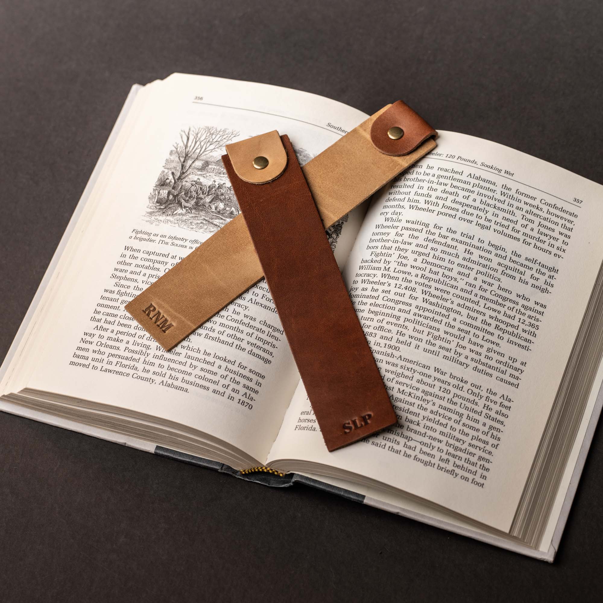 The Scribe - Personalized Fine Leather Two - Tone Bookmark - Holtz Leather