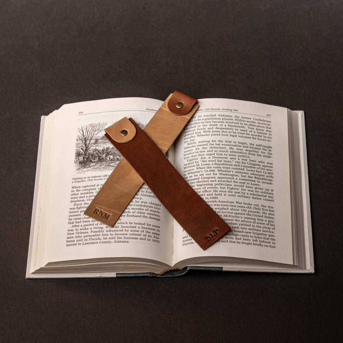 The Scribe - Personalized Fine Leather Two - Tone Bookmark - Holtz Leather