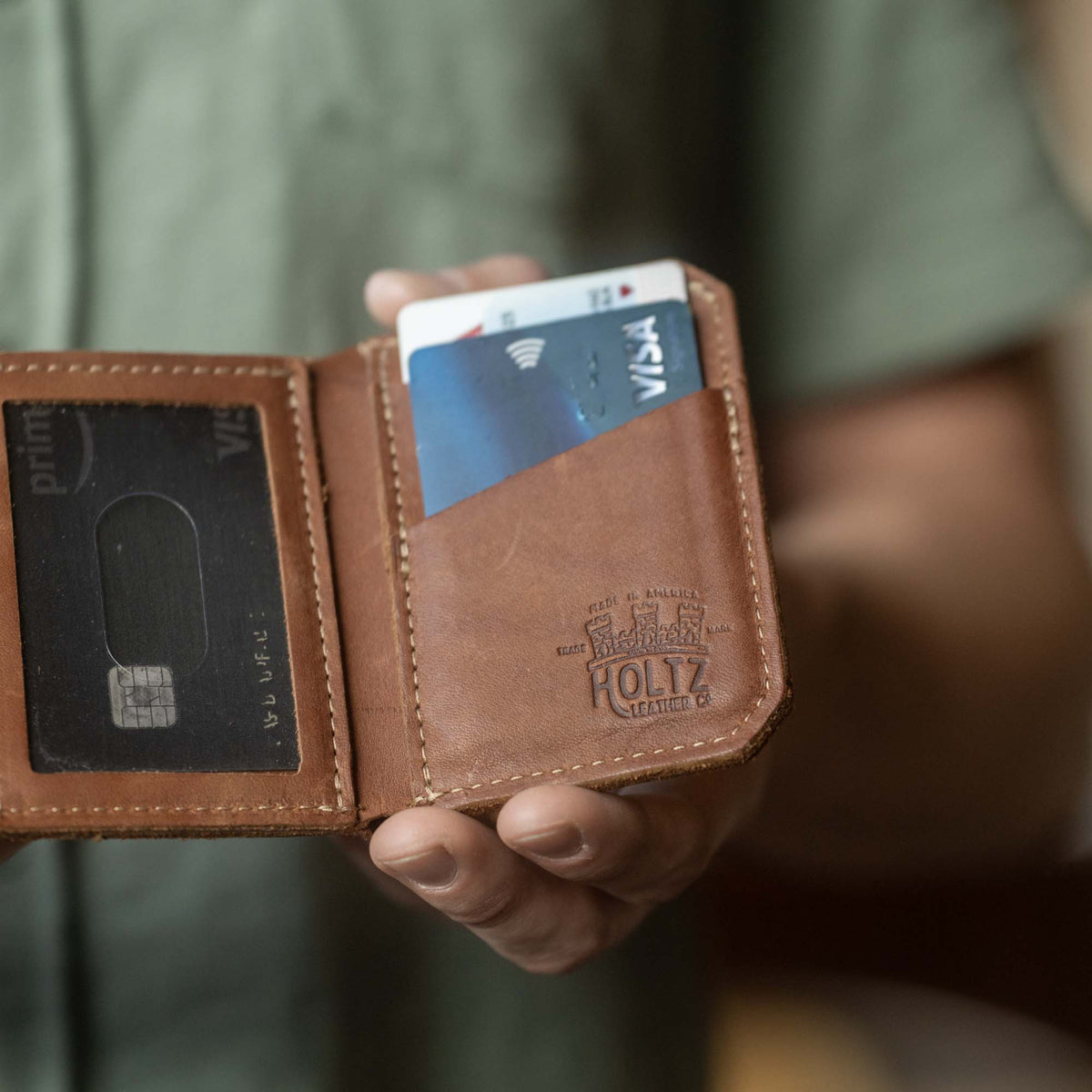 The Trifecta Personalized Leather Tri - Fold Wallet with ID Slot - Holtz Leather