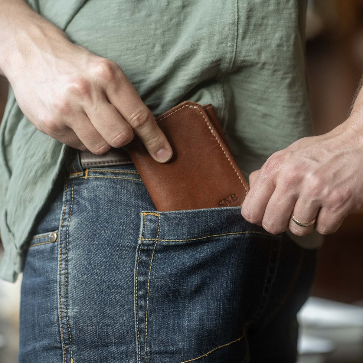 The Trifecta Personalized Leather Tri - Fold Wallet with ID Slot - Holtz Leather