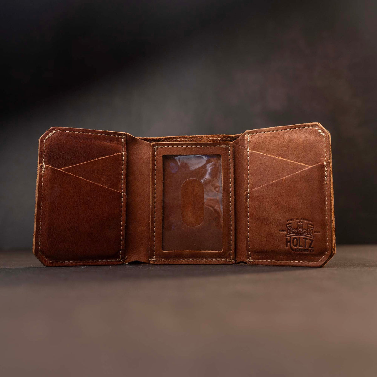 The Trifecta Personalized Leather Tri - Fold Wallet with ID Slot - Holtz Leather