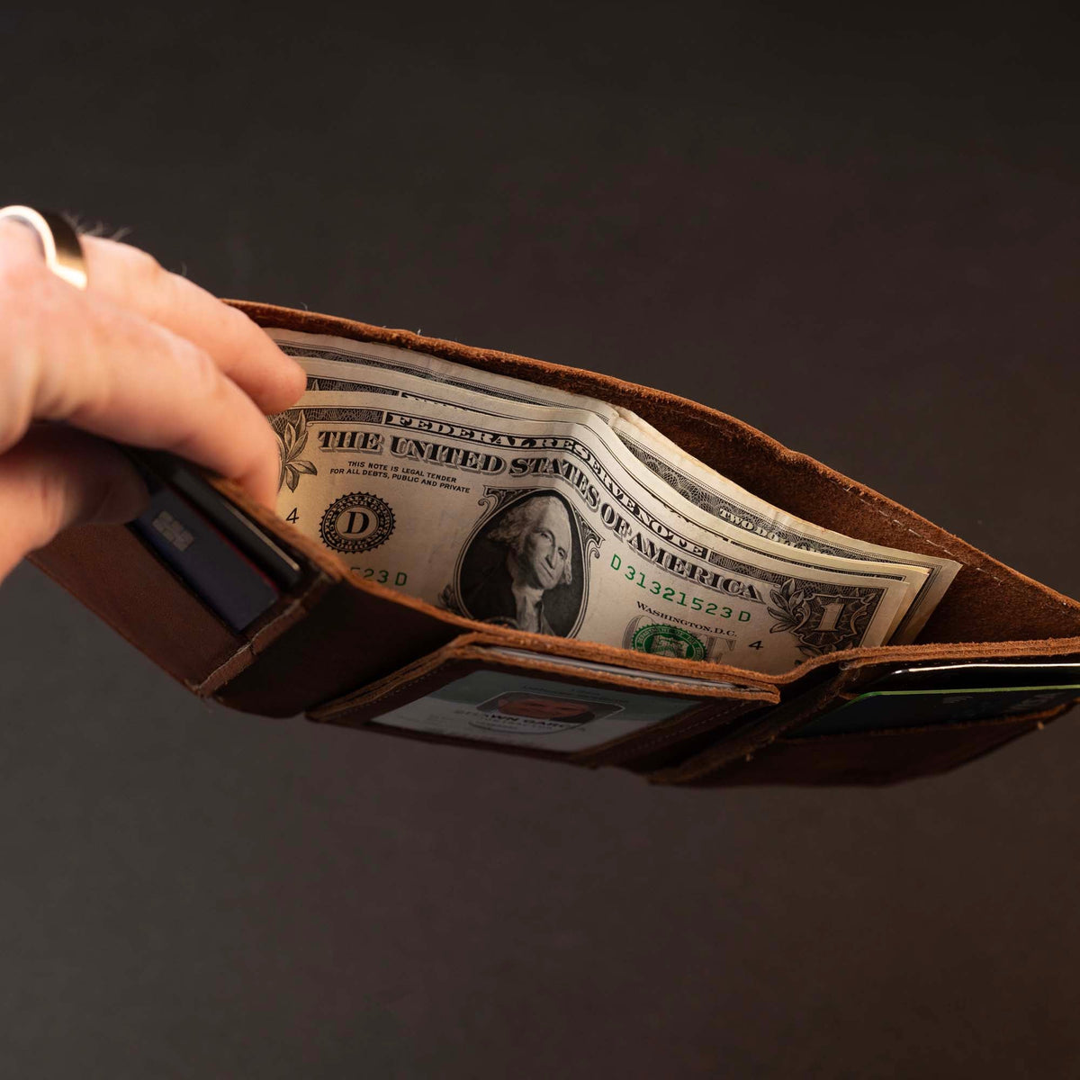 The Trifecta Personalized Leather Tri - Fold Wallet with ID Slot - Holtz Leather