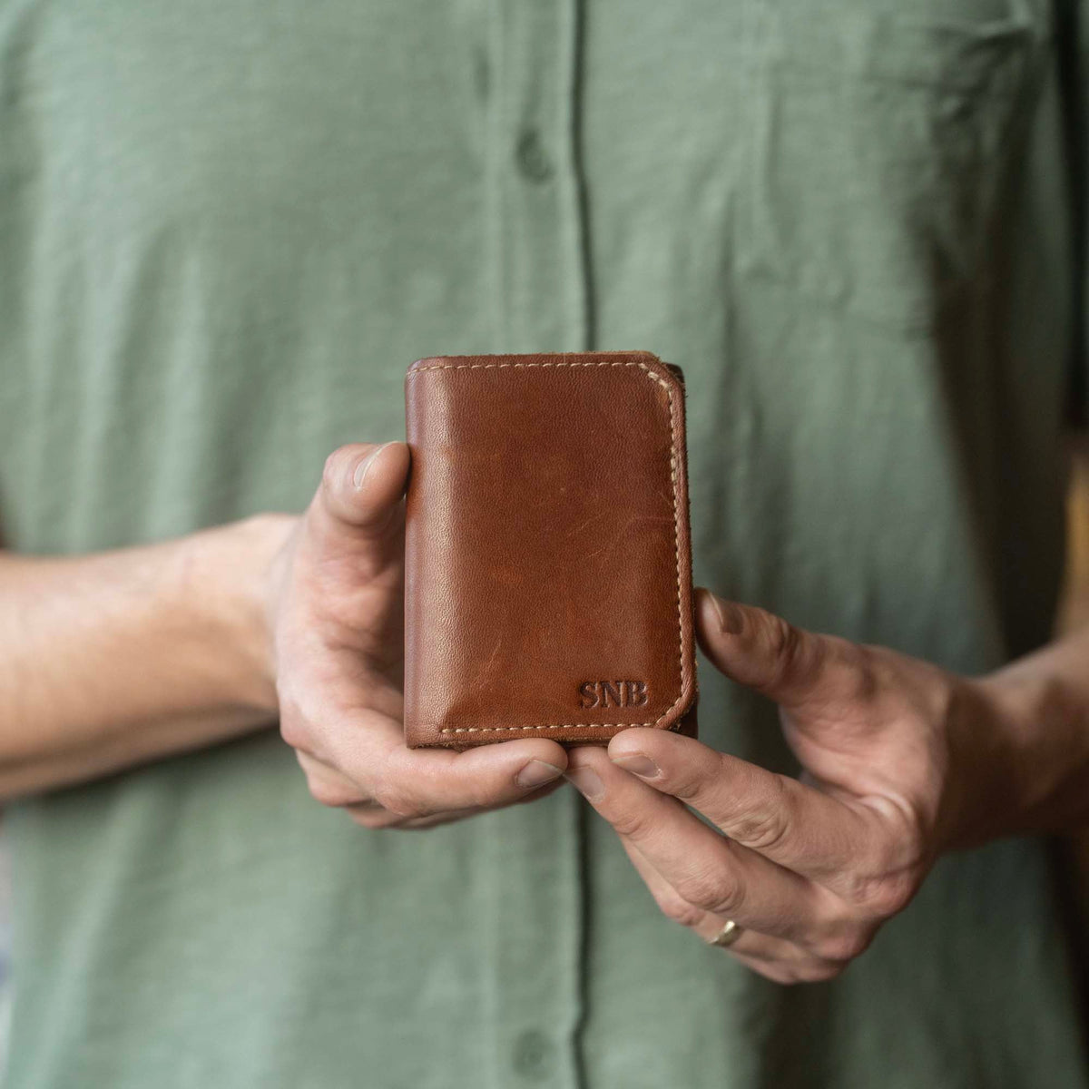 The Trifecta Personalized Leather Tri - Fold Wallet with ID Slot - Holtz Leather