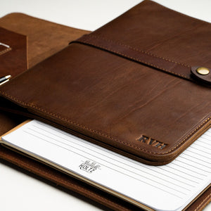 The Vanderbilt 2.0 Fine Leather Portfolio Padfolio - Fits iPad - Two Journals & Updated Features - Holtz Leather
