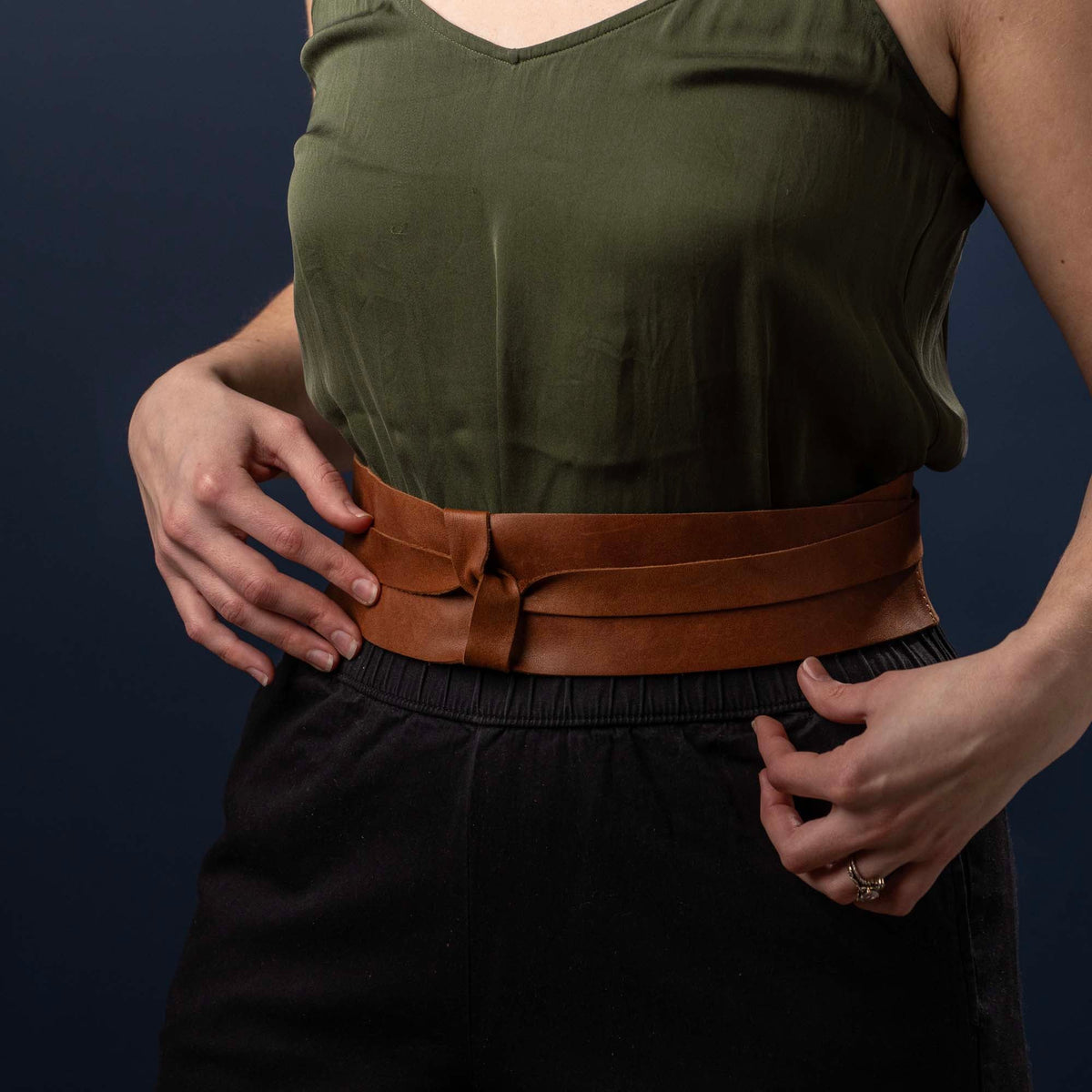 Women's Full Grain Leather Wrap Belt - Holtz Leather