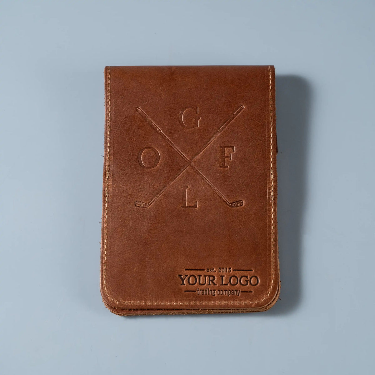 Your Logo + Our Leather - Fine Leather Golf Scorecard Holder and Logbook - Custom Logo and Corporate Gifting - Holtz Leather