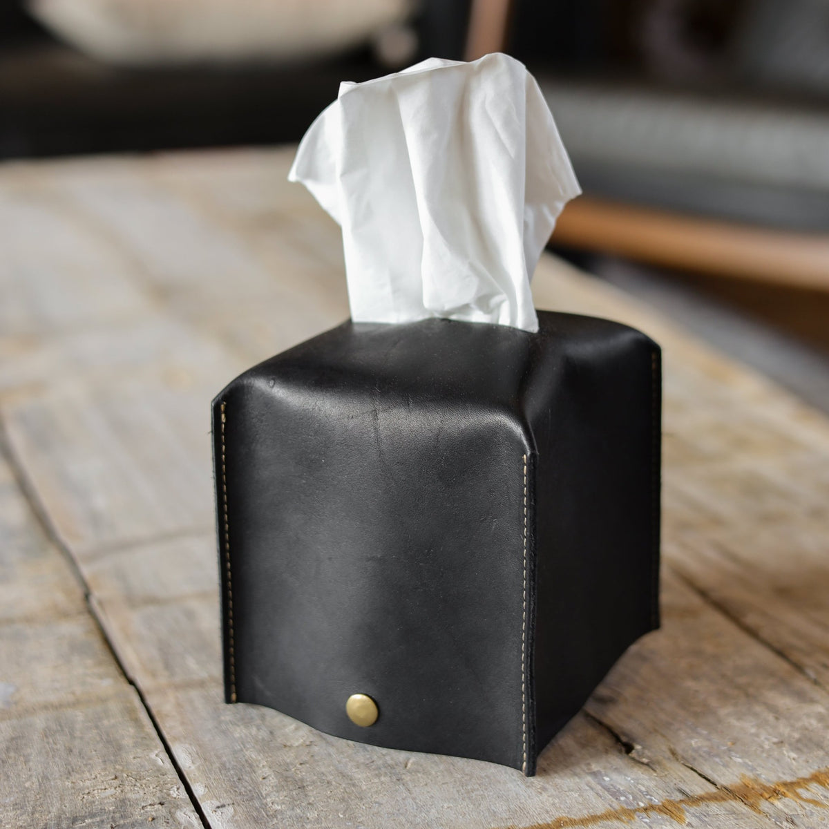Your Logo + Our Leather Fine Leather Tissue Box Cover - Custom Logo and Corporate Gifting - Holtz Leather