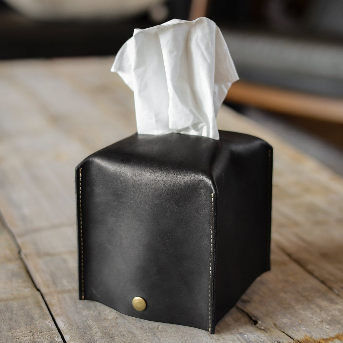 Your Logo + Our Leather - Fine Leather Tissue Box Cover - Custom Logo and Corporate Gifting - Holtz Leather