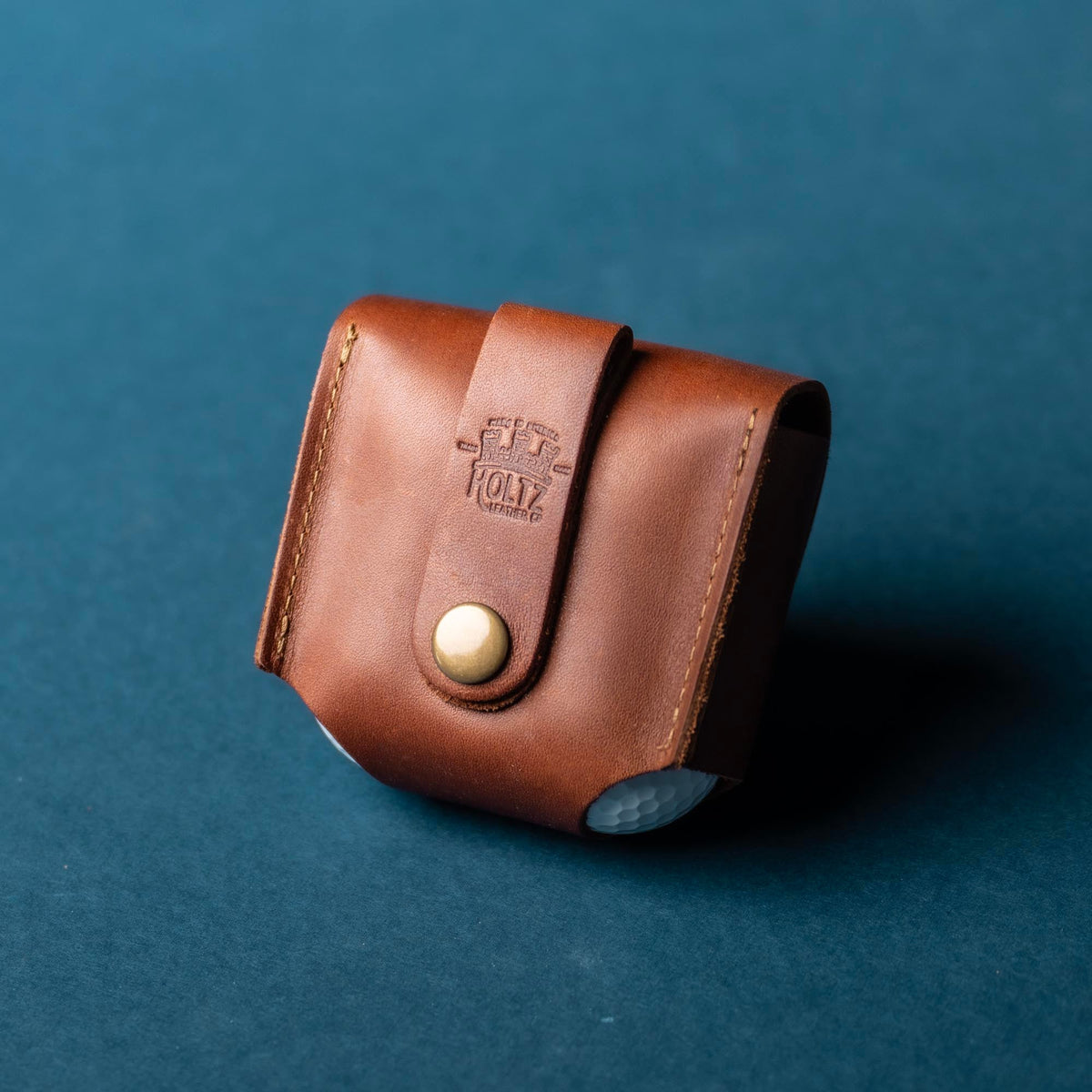 Your Logo + Our Leather - Personalized Fine Leather Golf Ball Holster - Custom Logo and Corporate Gifting - Holtz Leather
