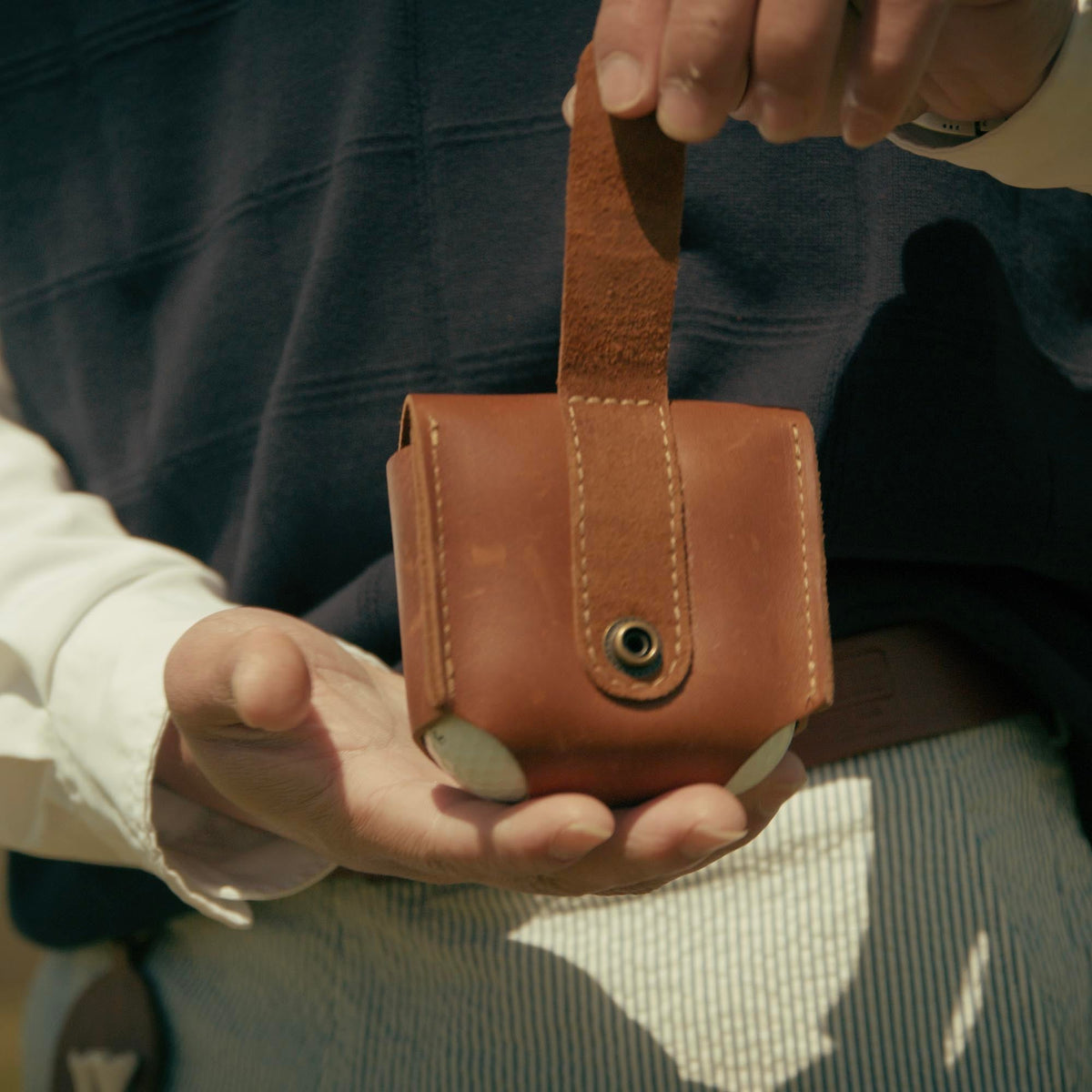 Your Logo + Our Leather - Personalized Fine Leather Golf Ball Holster - Custom Logo and Corporate Gifting - Holtz Leather