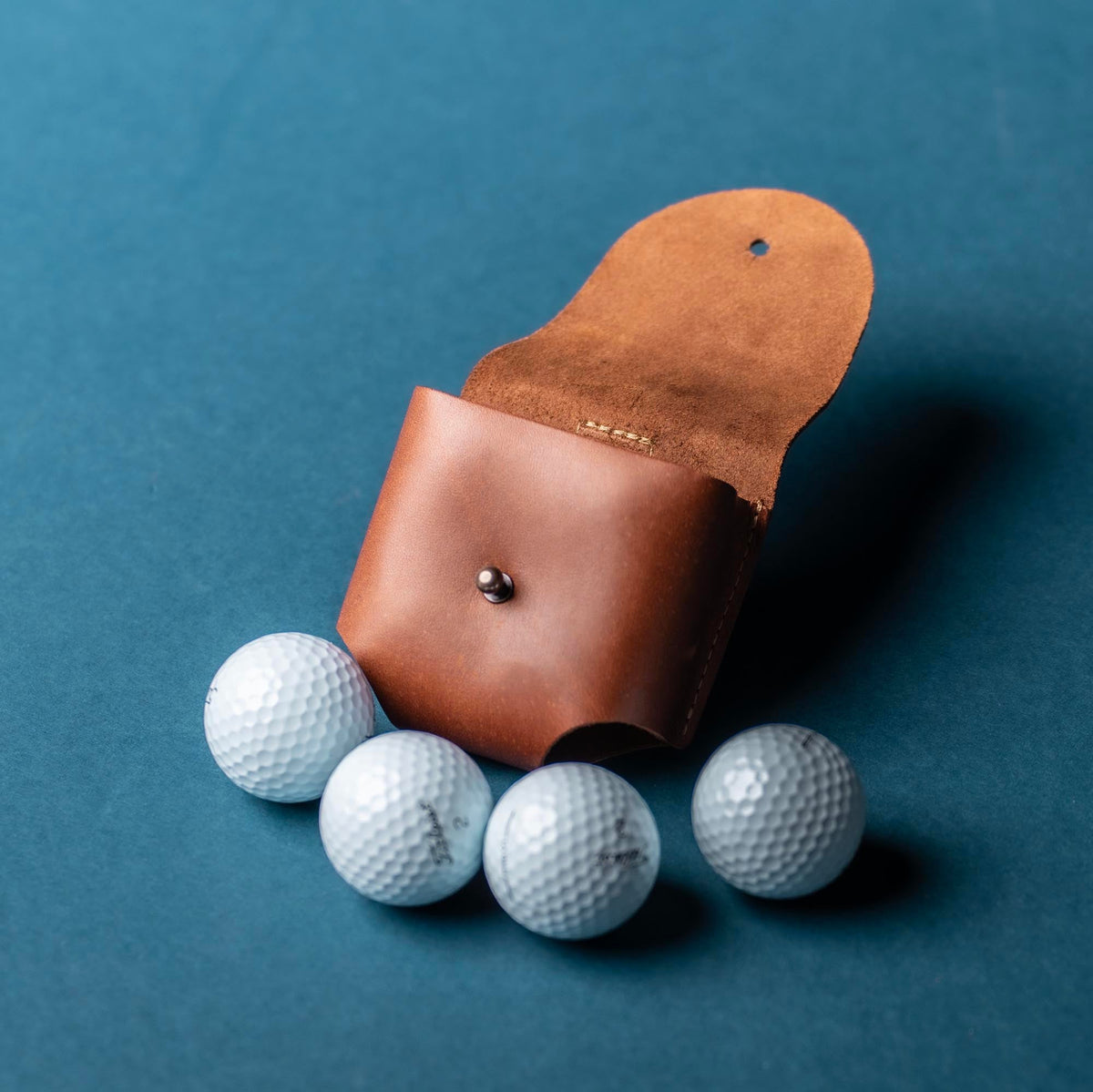 Your Logo + Our Leather - Personalized Fine Leather Golf Ball Holster - Custom Logo and Corporate Gifting - Holtz Leather