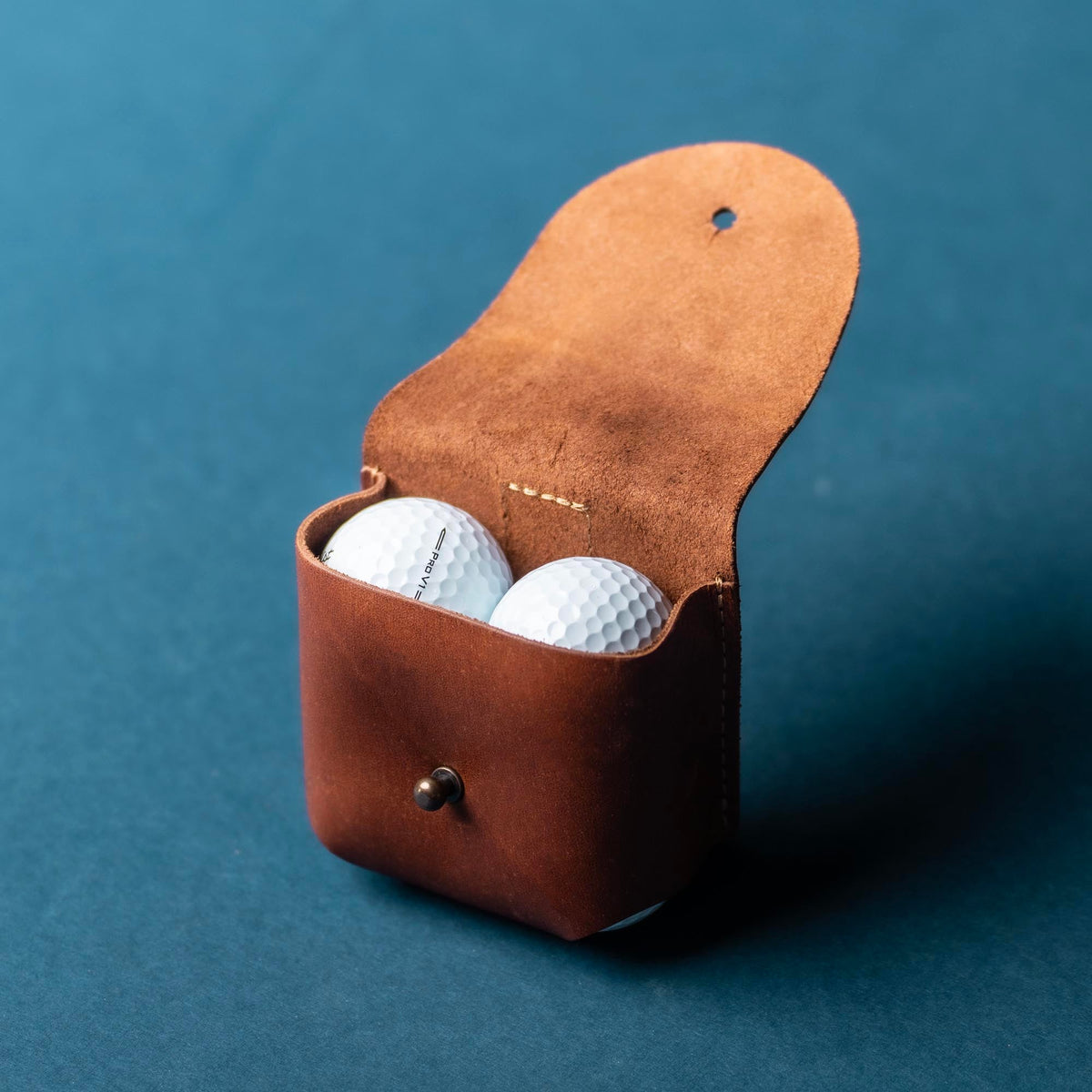 Your Logo + Our Leather - Personalized Fine Leather Golf Ball Holster - Custom Logo and Corporate Gifting - Holtz Leather