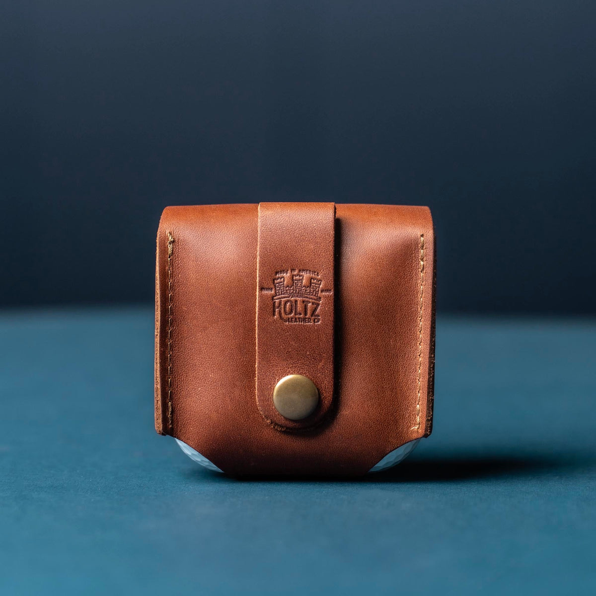 Your Logo + Our Leather - Personalized Fine Leather Golf Ball Holster - Custom Logo and Corporate Gifting - Holtz Leather