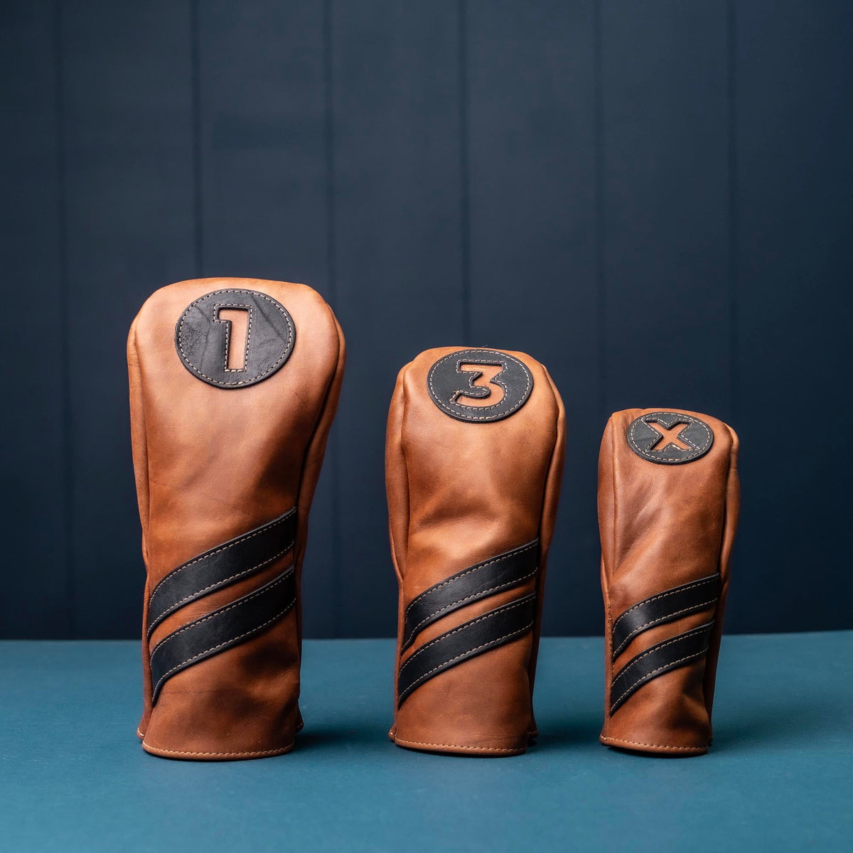Your Logo + Our Leather - Personalized Fine Leather Golf Club Head Covers - Custom Logo and Corporate Gifting - Holtz Leather