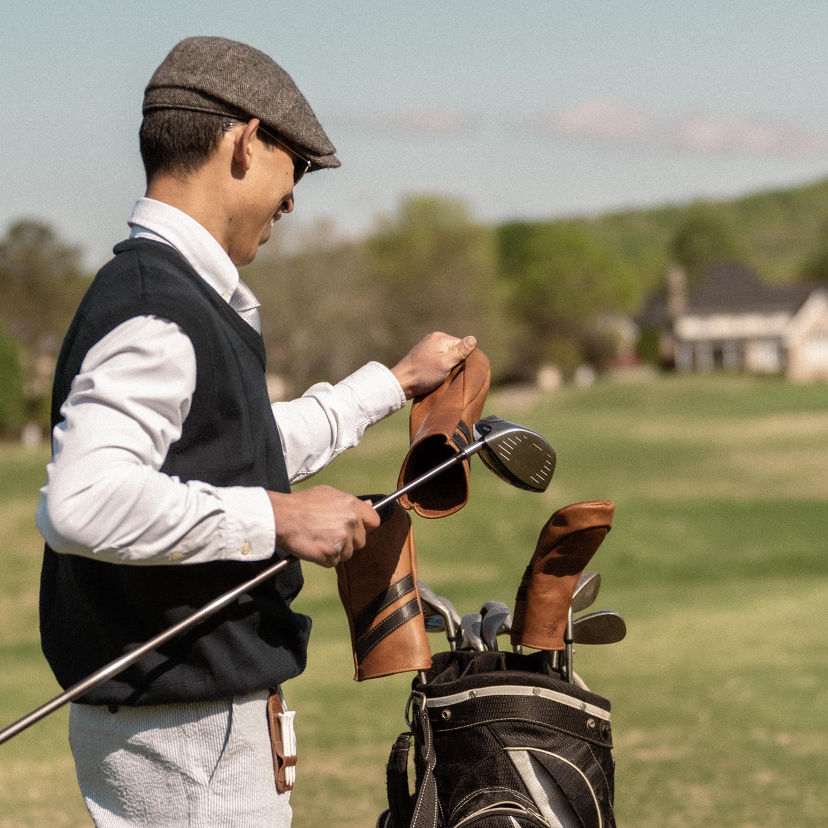 Your Logo + Our Leather - Personalized Fine Leather Golf Club Head Covers - Custom Logo and Corporate Gifting - Holtz Leather