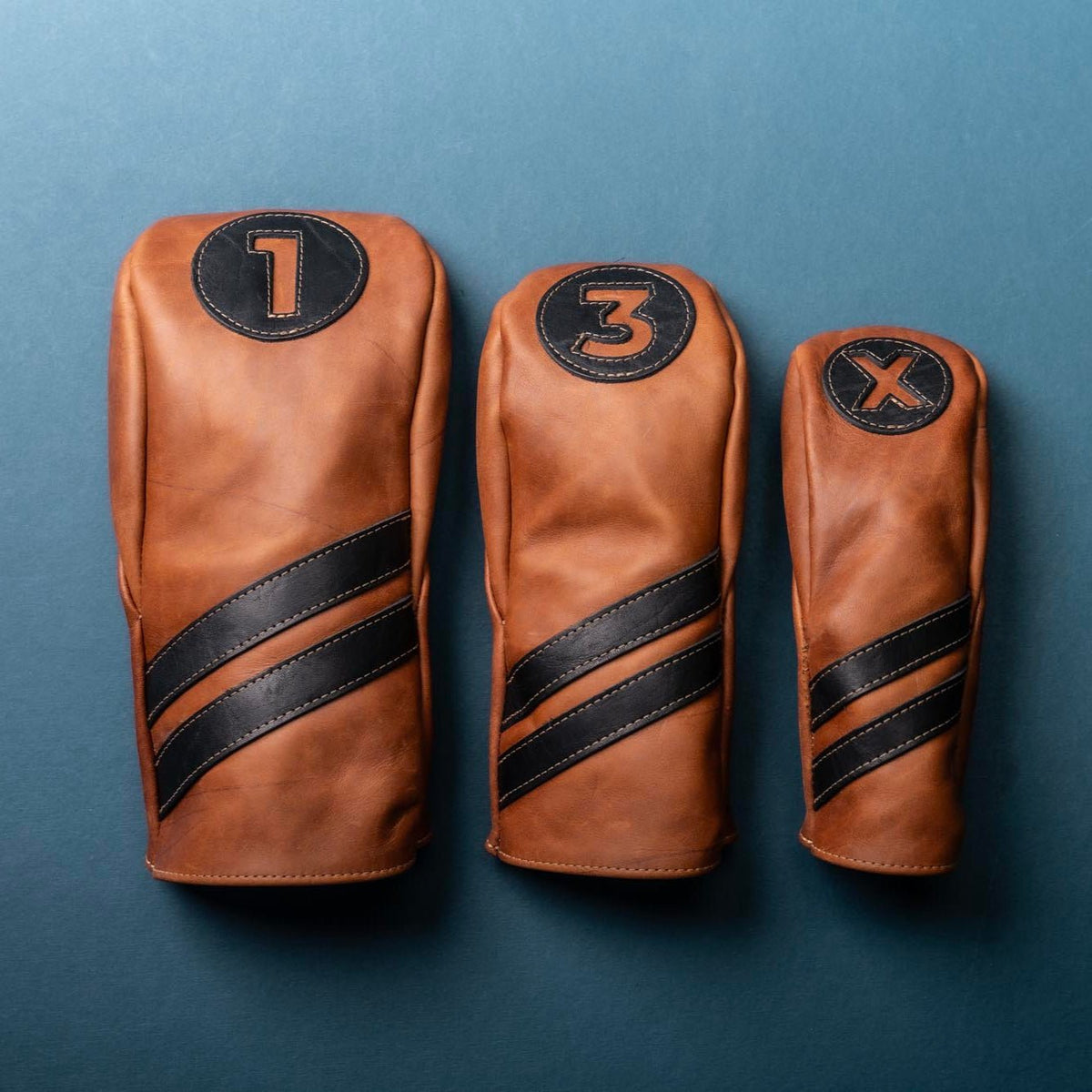 Your Logo + Our Leather - Personalized Fine Leather Golf Club Head Covers - Custom Logo and Corporate Gifting - Holtz Leather