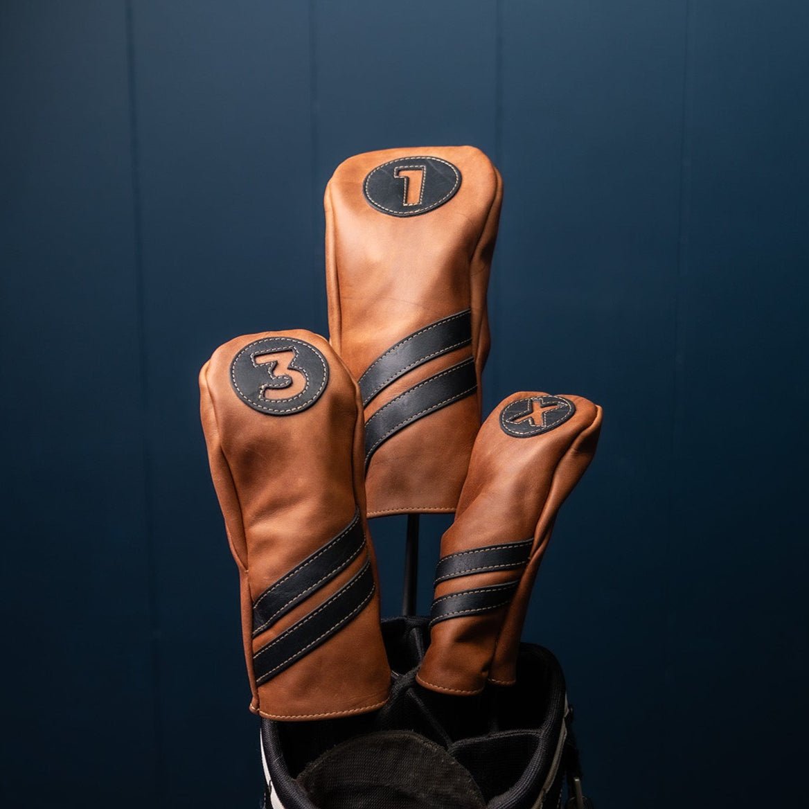 Your Logo + Our Leather - Personalized Fine Leather Golf Club Head Covers - Custom Logo and Corporate Gifting - Holtz Leather