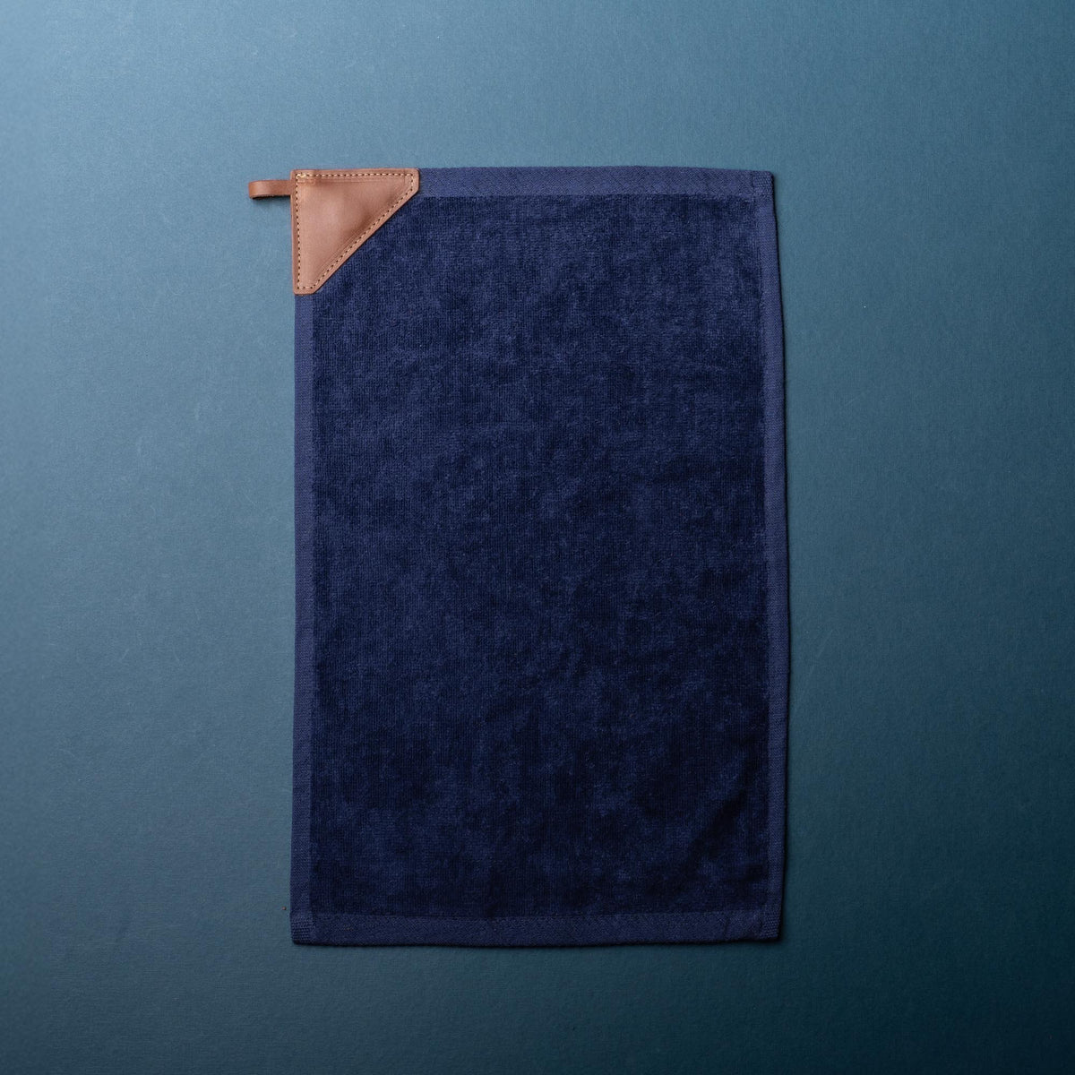 Your Logo + Our Leather - Personalized Fine Leather Tabbed Golf Towel with Magnet & Carabiner - Custom Logo and Corporate Gifting - Holtz Leather