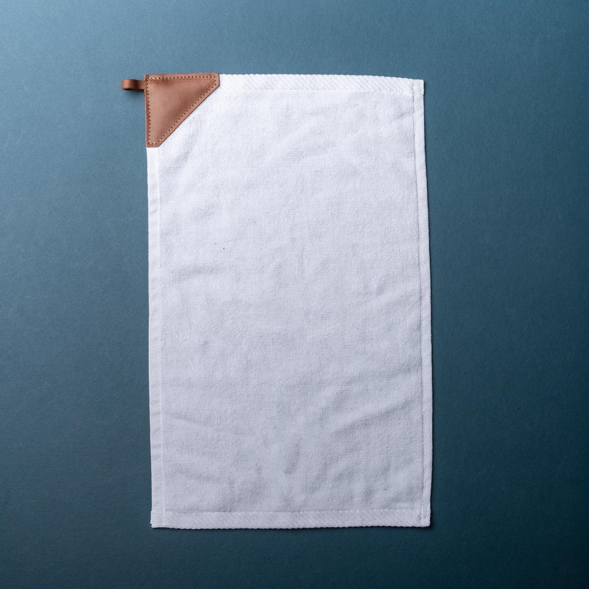 Your Logo + Our Leather - Personalized Fine Leather Tabbed Golf Towel with Magnet & Carabiner - Custom Logo and Corporate Gifting - Holtz Leather