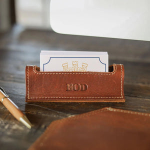 Your Logo + Our Leather - The Ambassador Personalized Fine Leather Business Card Holder - Custom Logo and Corporate Gifting - Holtz Leather