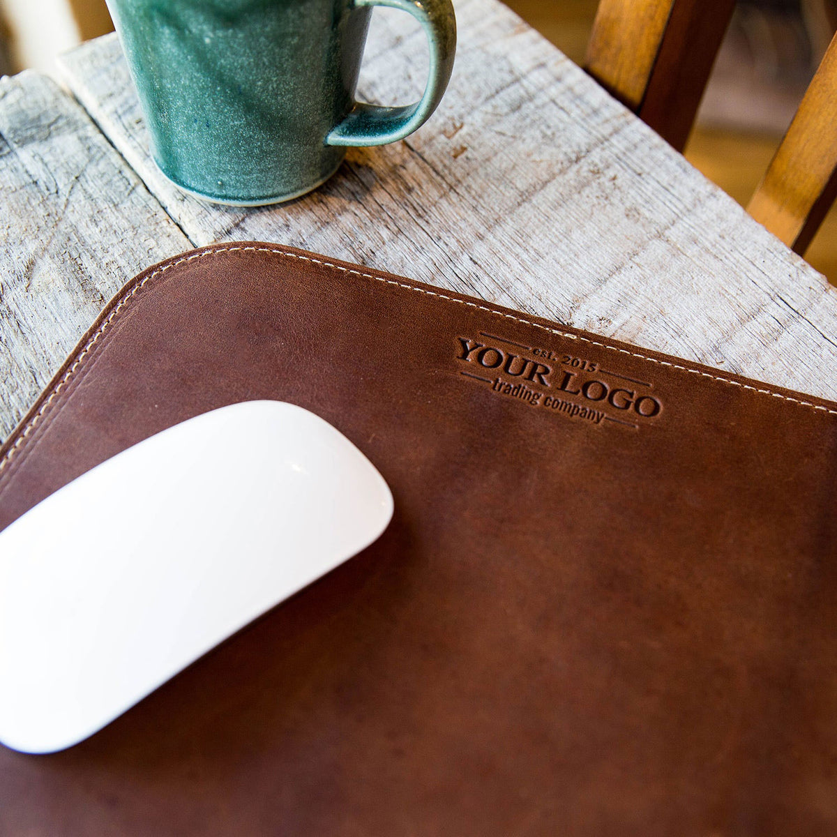 Your Logo + Our Leather - The Architect Fine Leather Mousepad Office Accessories - Custom Logo and Corporate Gifting