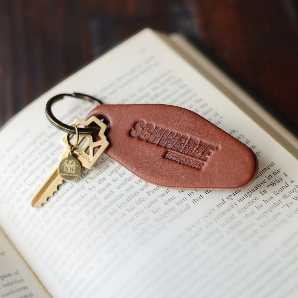 Your Logo + Our Leather - The Bellhop Fine Leather Hotel Key Ring - Custom Logo and Corporate Gifting - Holtz Leather