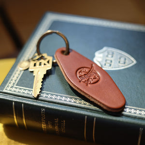 Your Logo + Our Leather - The Bellhop Fine Leather Hotel Key Ring - Custom Logo and Corporate Gifting