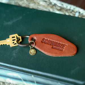 Your Logo + Our Leather - The Bellhop Fine Leather Hotel Key Ring - Custom Logo and Corporate Gifting