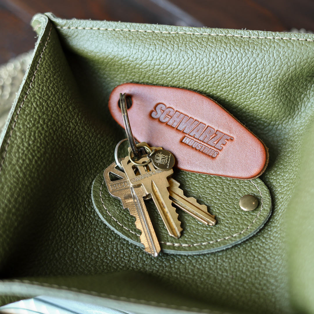 Your Logo + Our Leather - The Bellhop Fine Leather Hotel Key Ring - Custom Logo and Corporate Gifting