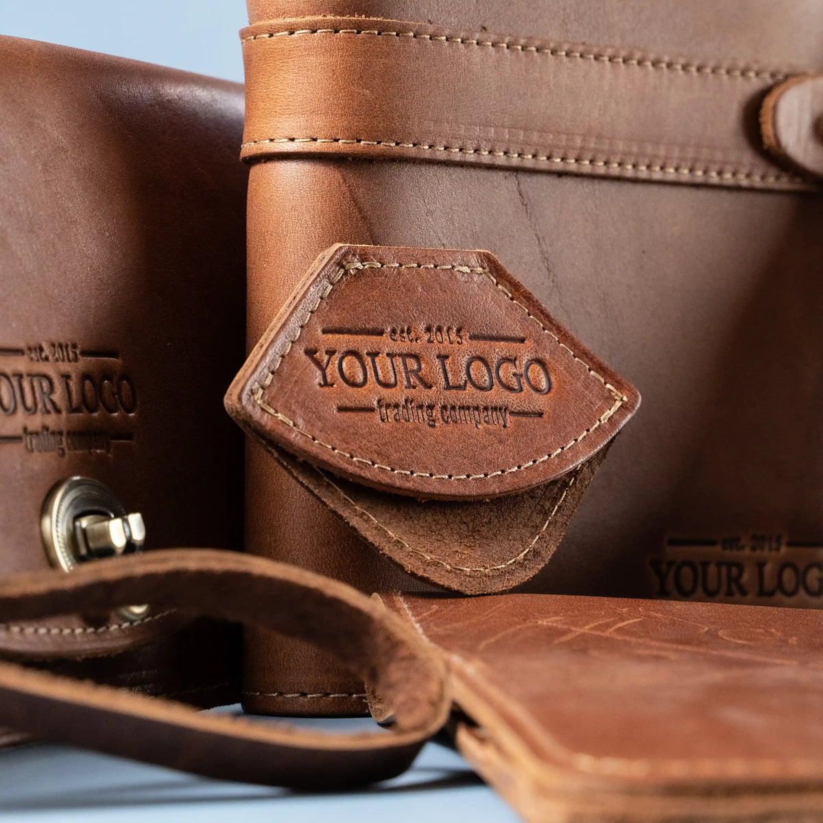 Your Logo + Our Leather - The Inkling Personalized Fine Leather Corner Bookmark - Custom Logo and Corporate Gifting - Holtz Leather