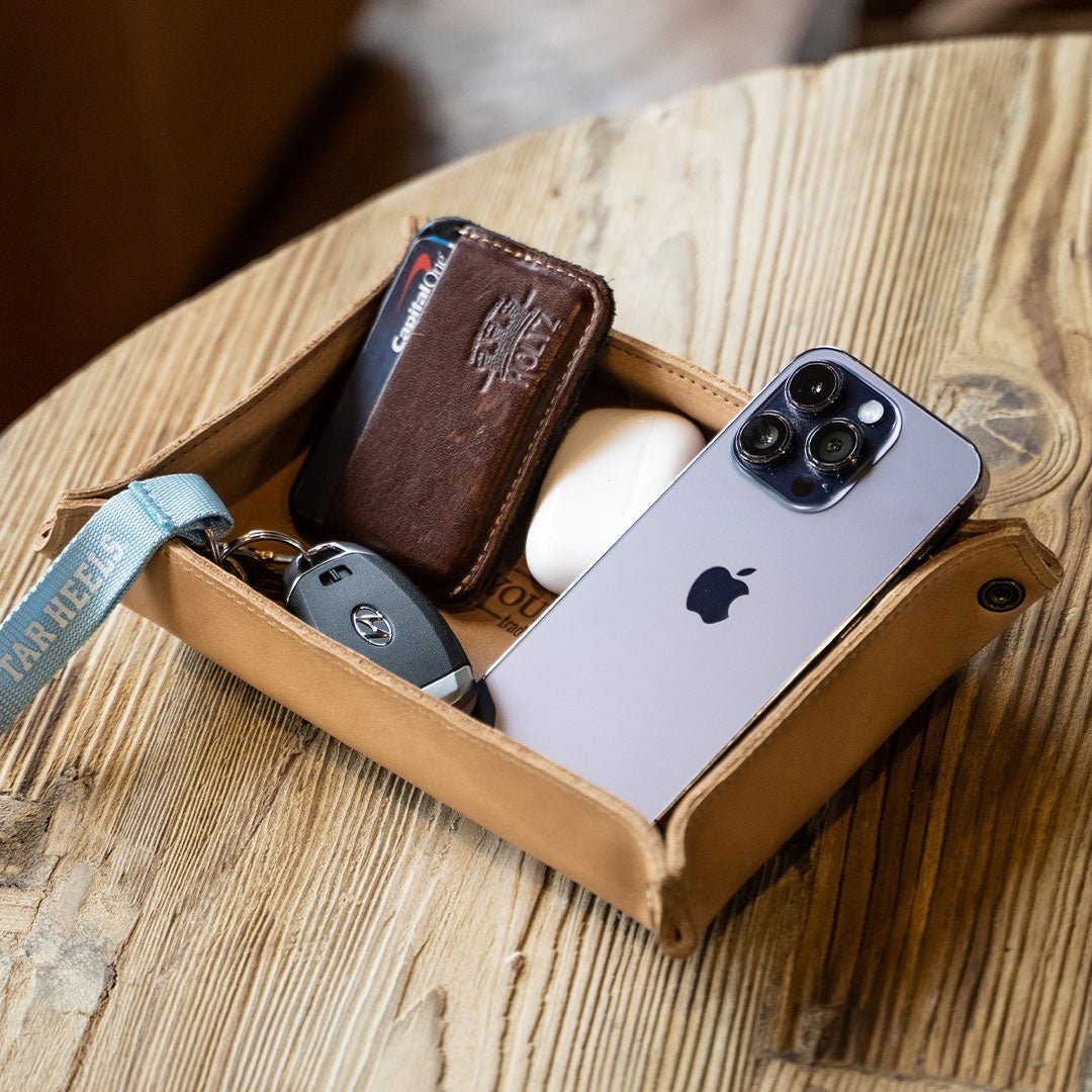 Your Logo + Our Leather - The Jetsetter - Personalized Full - Grain Leather Travel Caddy - Custom Logo and Corporate Gifting - Holtz Leather