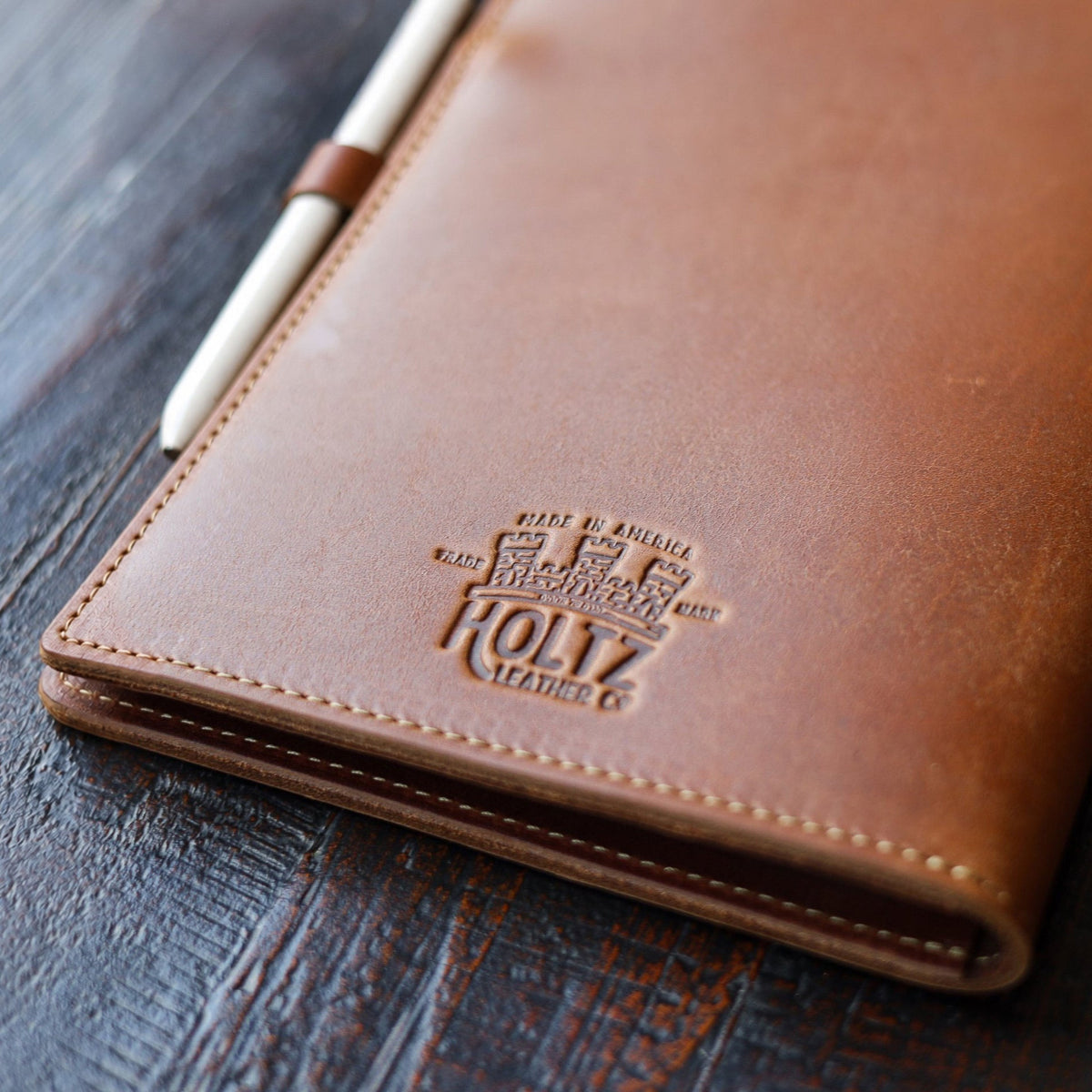 Your Logo + Our Leather - The Ledger Personalized Fine Leather A5 Legal Pad Notebook - Custom Logo and Corporate Gifting - Holtz Leather