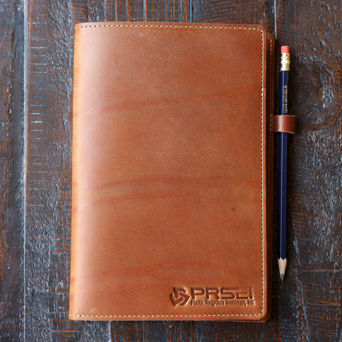 Your Logo + Our Leather - The Ledger Personalized Fine Leather A5 Legal Pad Notebook - Custom Logo and Corporate Gifting