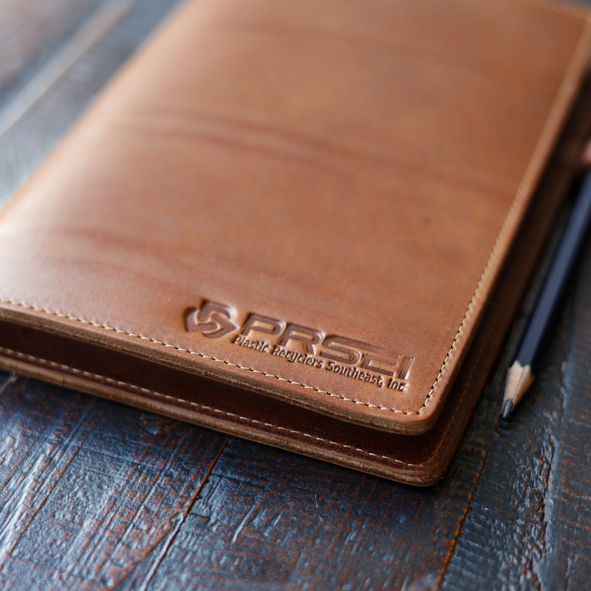 Your Logo + Our Leather - The Ledger Personalized Fine Leather A5 Legal Pad Notebook - Custom Logo and Corporate Gifting