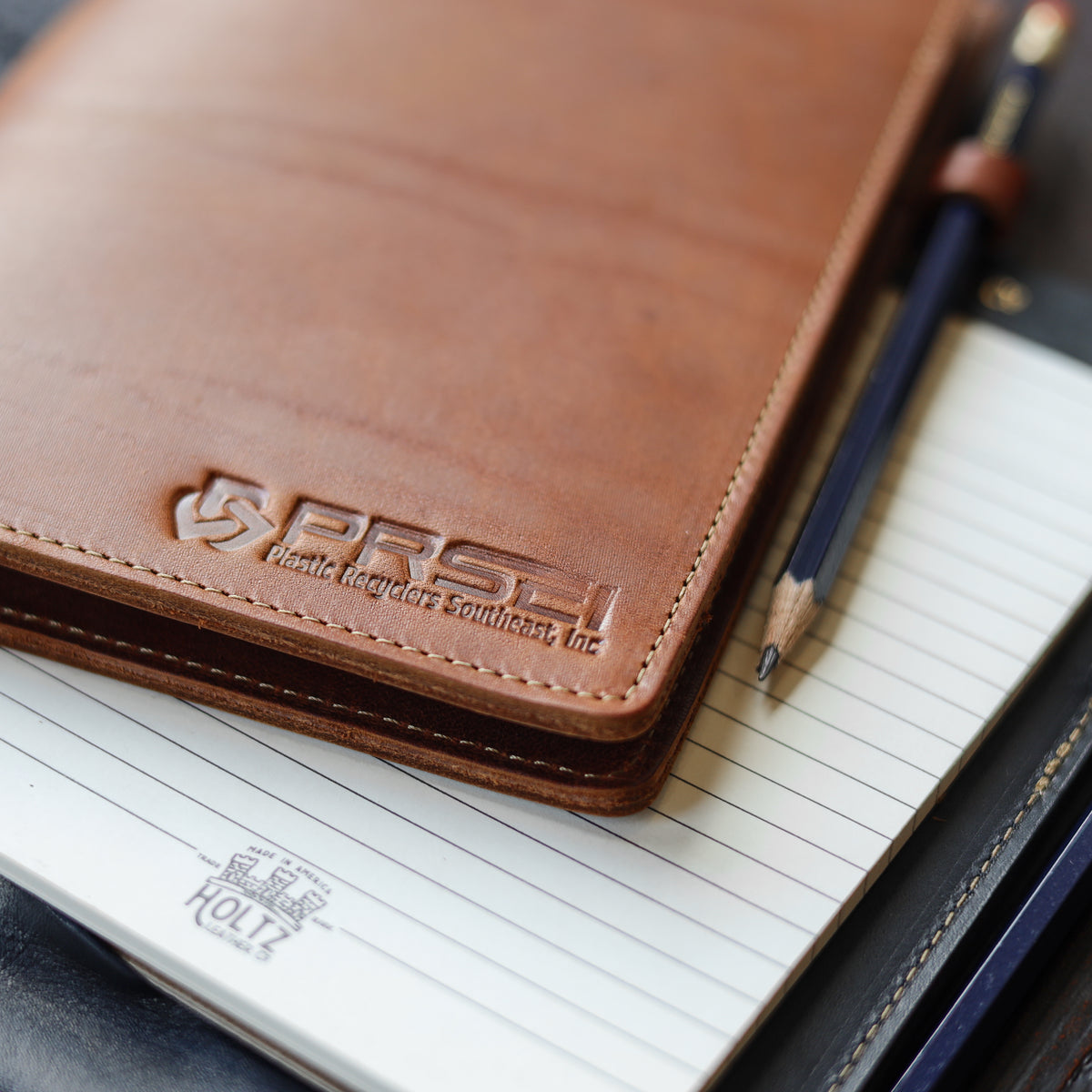 Your Logo + Our Leather - The Ledger Personalized Fine Leather A5 Legal Pad Notebook - Custom Logo and Corporate Gifting