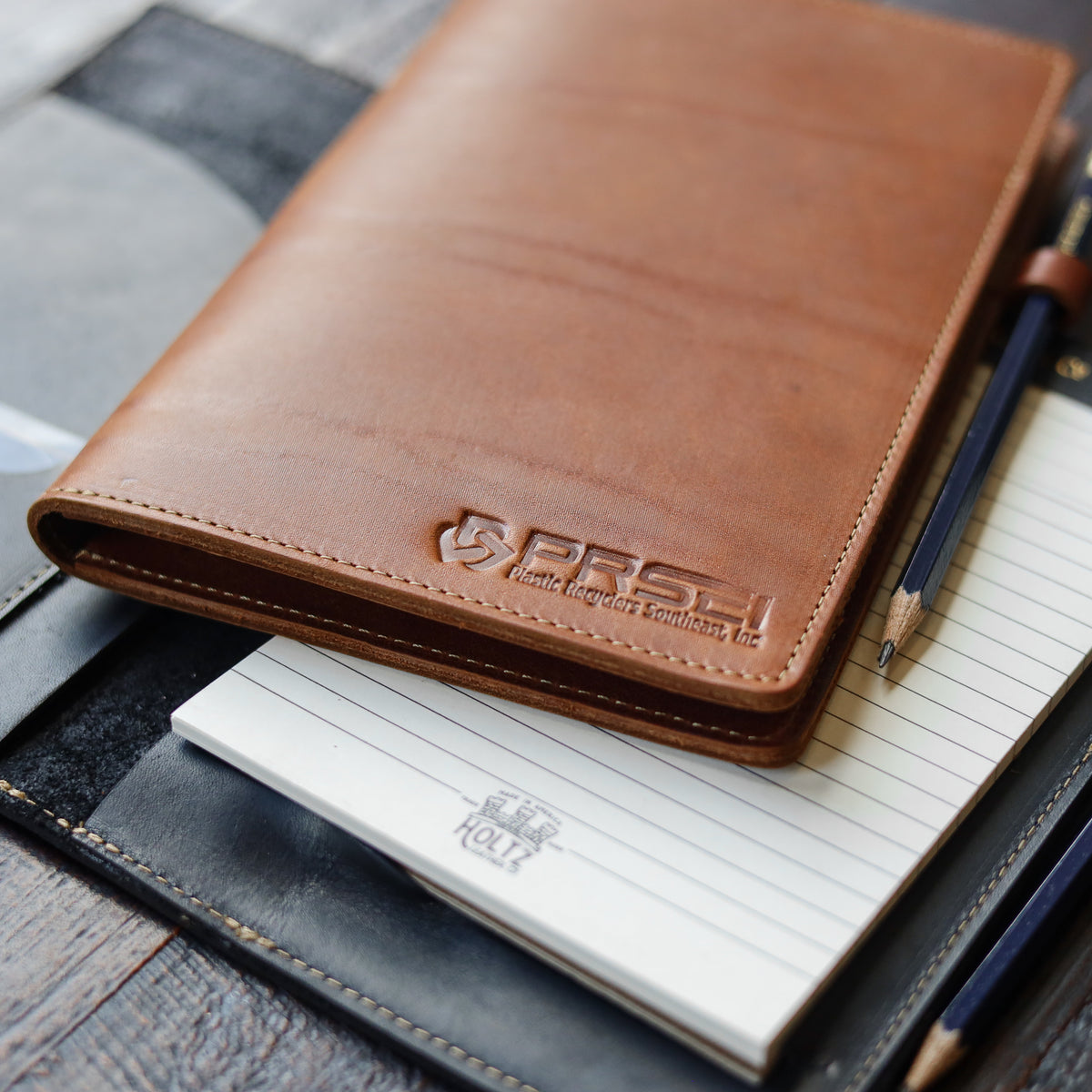 Your Logo + Our Leather - The Ledger Personalized Fine Leather A5 Legal Pad Notebook - Custom Logo and Corporate Gifting