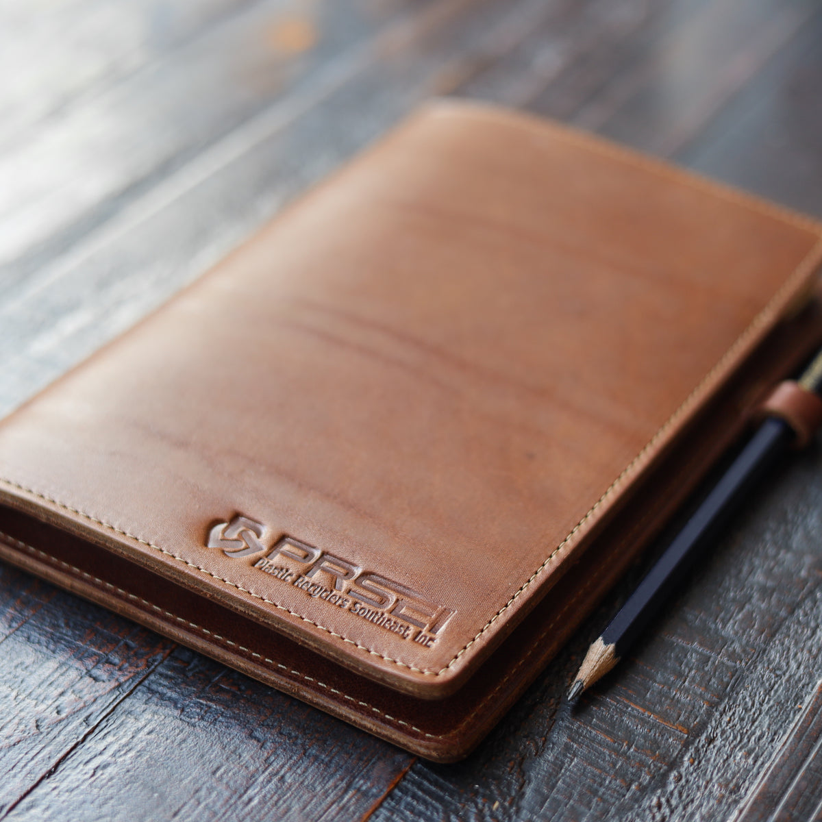 Your Logo + Our Leather - The Ledger Personalized Fine Leather A5 Legal Pad Notebook - Custom Logo and Corporate Gifting