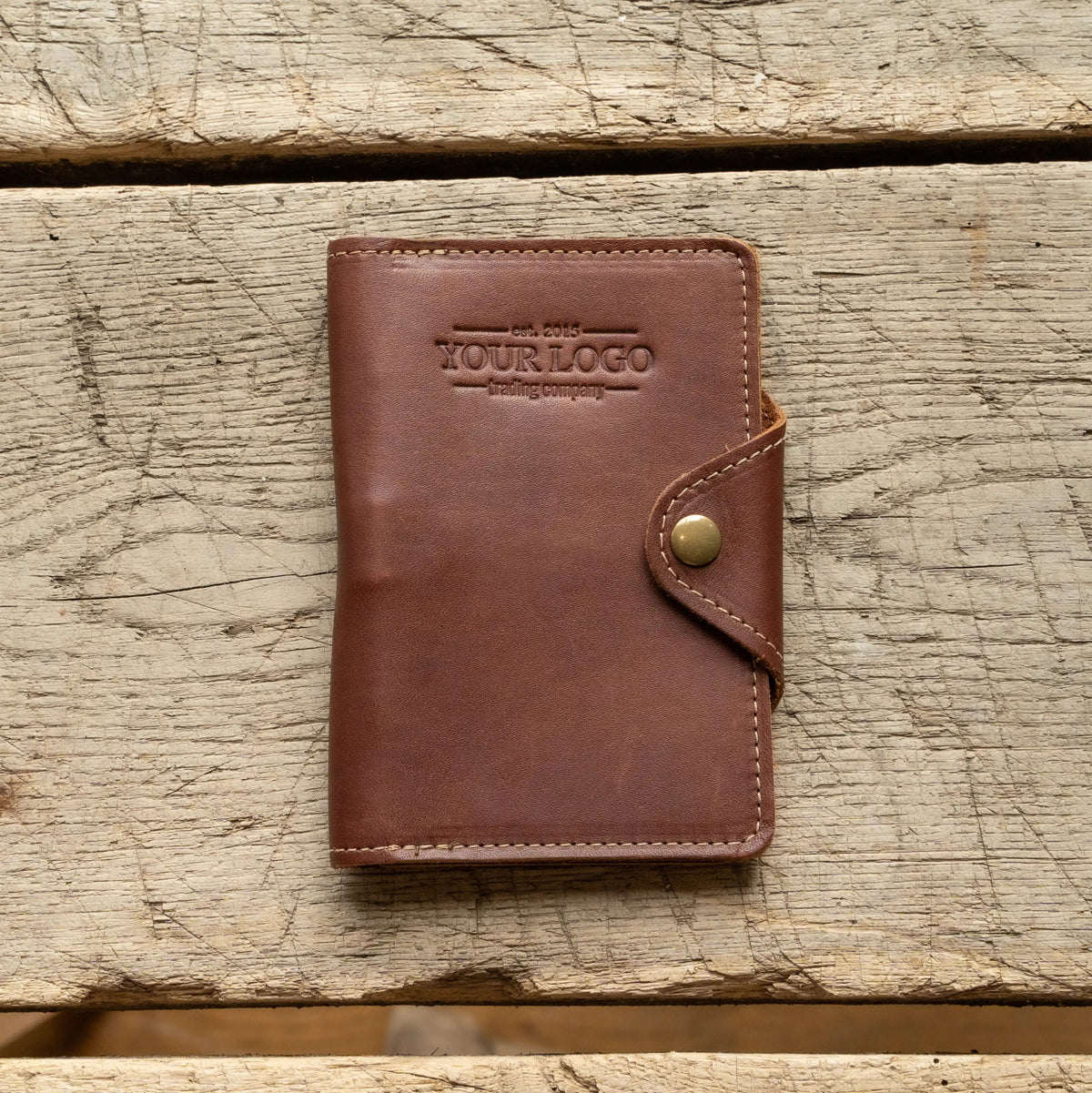 Your Logo + Our Leather - The Logbook Fine Leather Field Notes Moleskine Wallet Pocketbook Cover - Custom Logo and Corporate Gifitng - Holtz Leather
