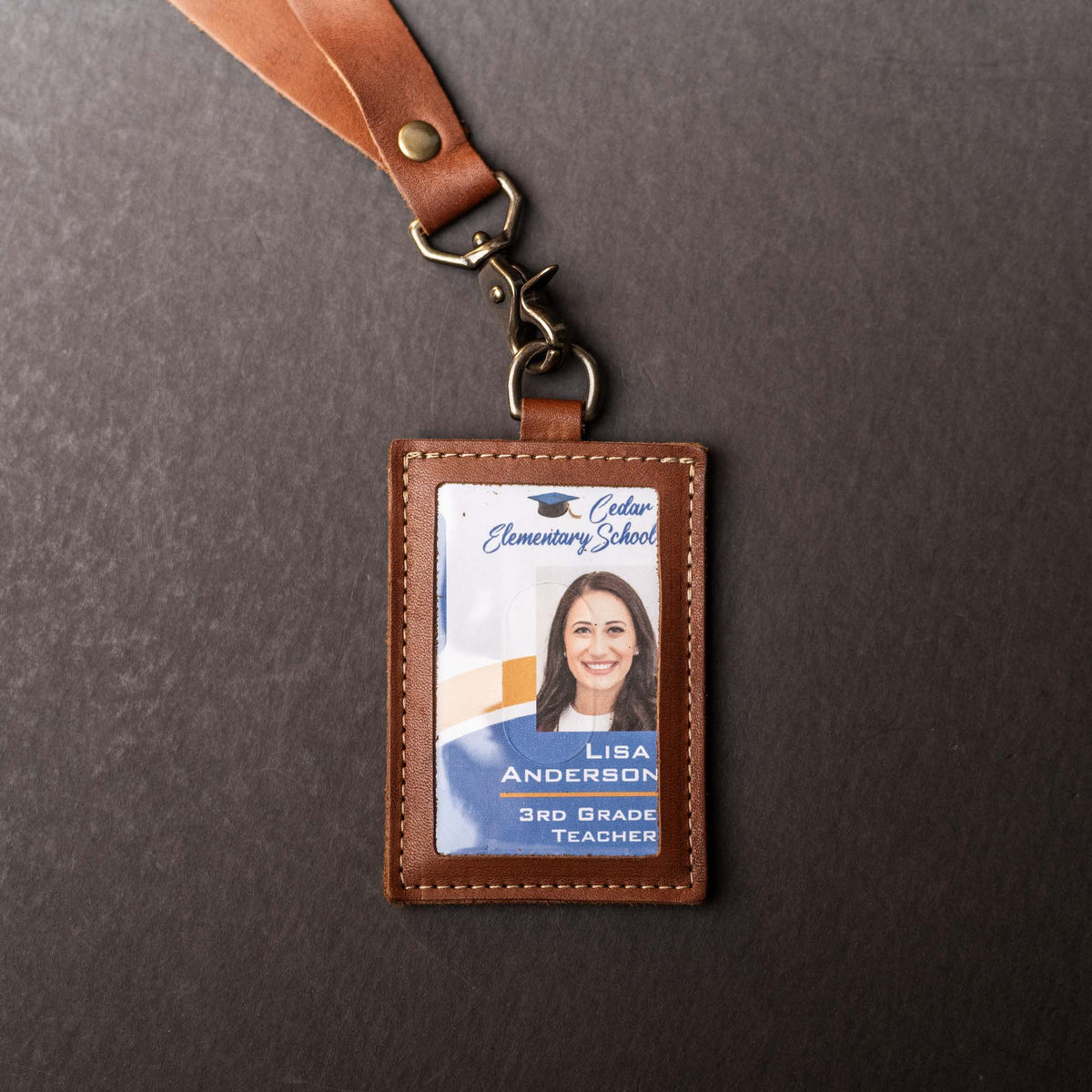 Your Logo + Our Leather - The Navigator ID Badge Holder for Lanyards - Holtz Leather