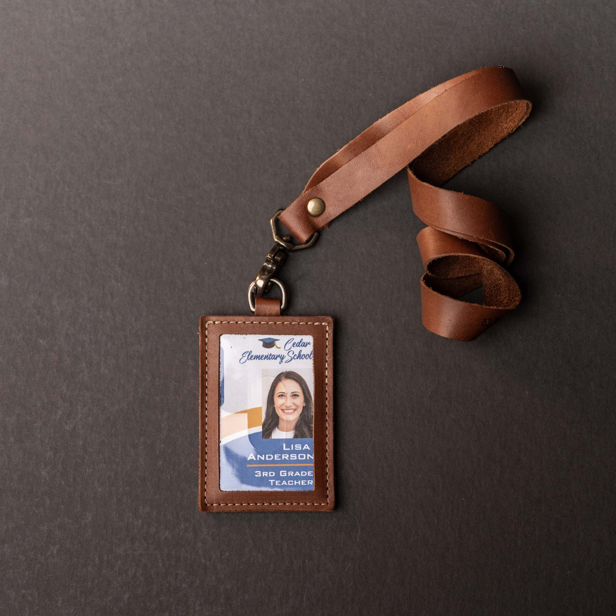 Your Logo + Our Leather - The Navigator ID Badge Holder for Lanyards - Holtz Leather