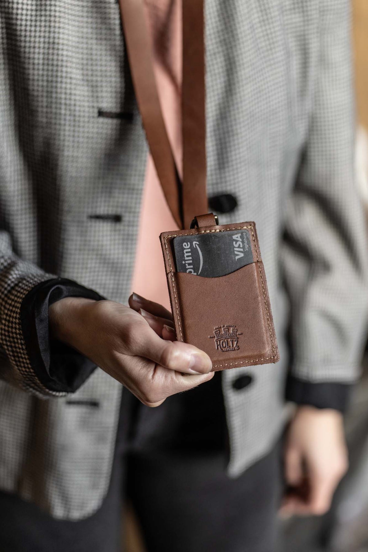 Your Logo + Our Leather - The Navigator ID Badge Holder for Lanyards - Holtz Leather