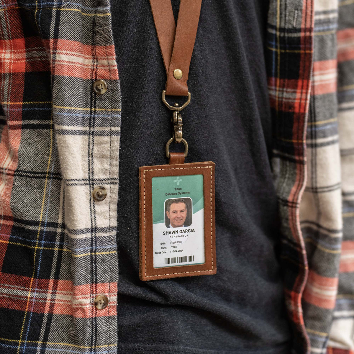 Your Logo + Our Leather - The Navigator ID Badge Holder for Lanyards - Holtz Leather