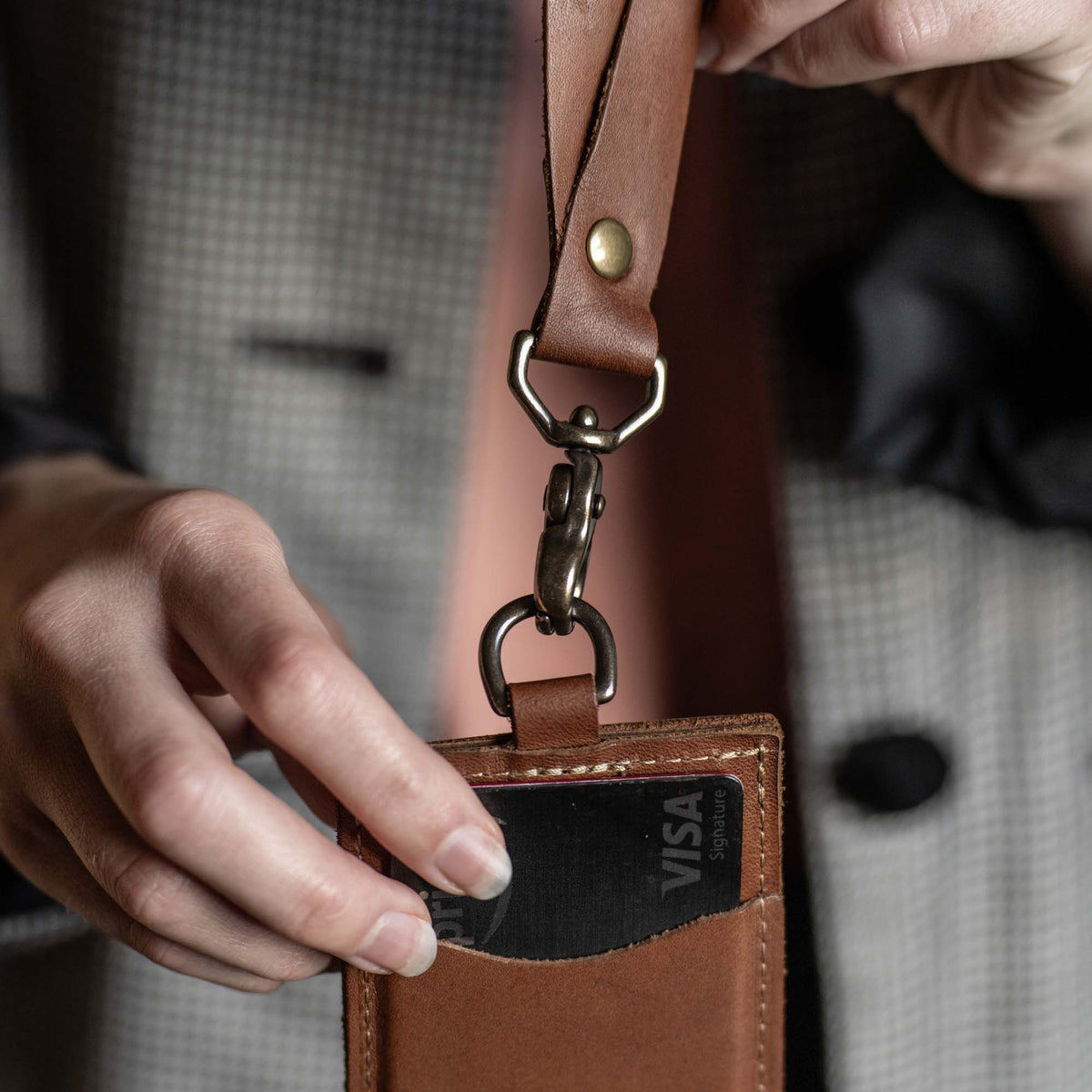 Your Logo + Our Leather - The Navigator ID Badge Holder for Lanyards - Holtz Leather