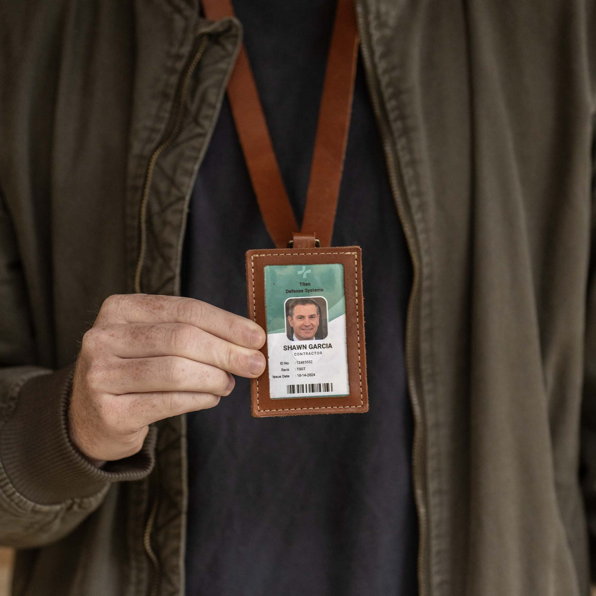 Your Logo + Our Leather - The Navigator ID Badge Holder for Lanyards - Holtz Leather