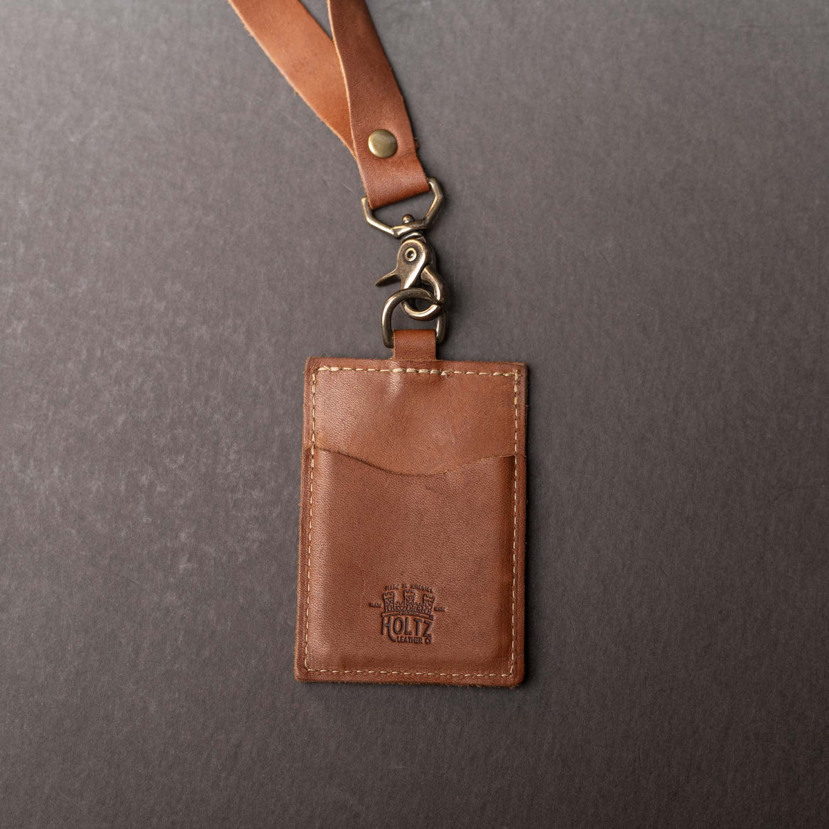 Your Logo + Our Leather - The Navigator ID Badge Holder for Lanyards - Holtz Leather