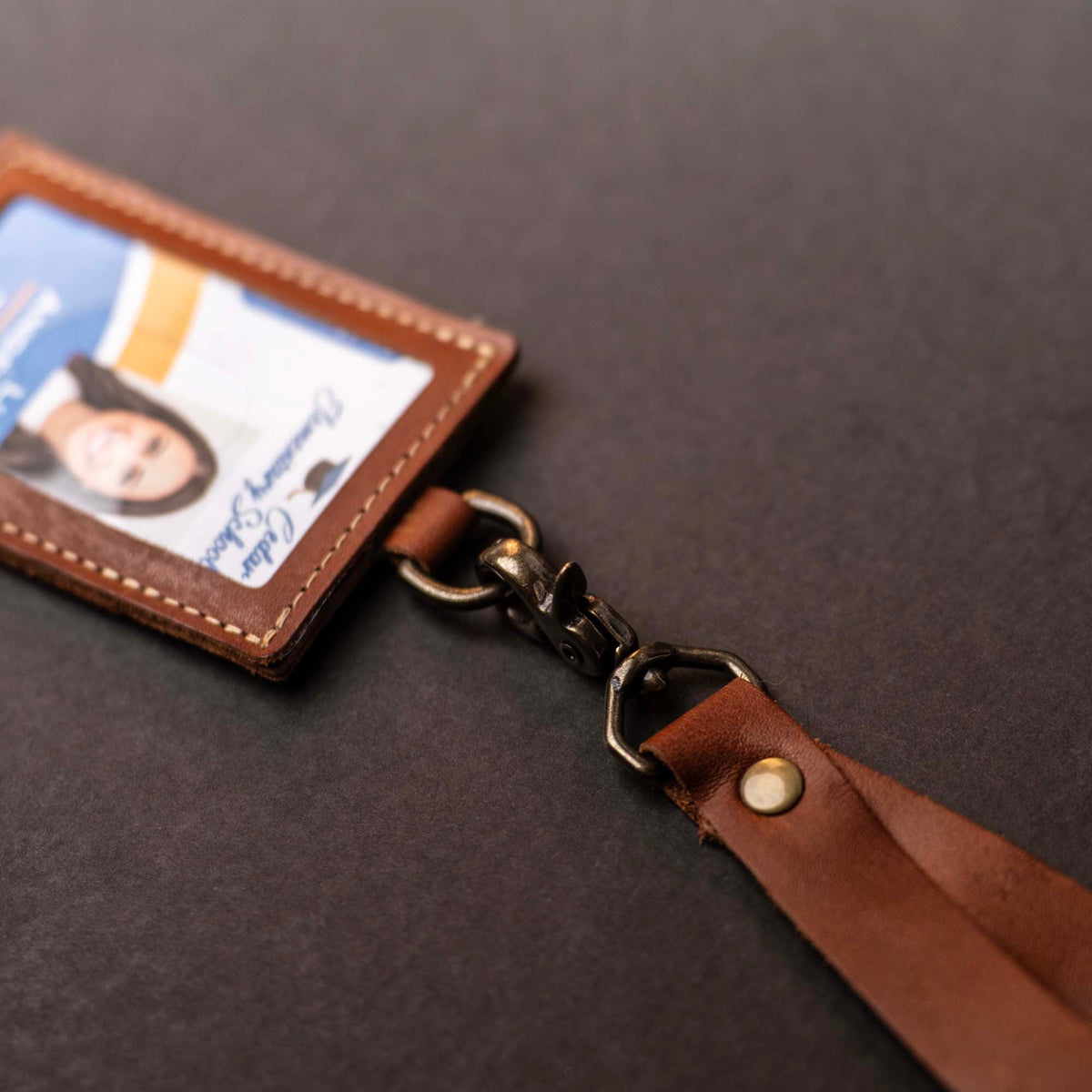 Your Logo + Our Leather - The Navigator ID Badge Holder for Lanyards - Holtz Leather