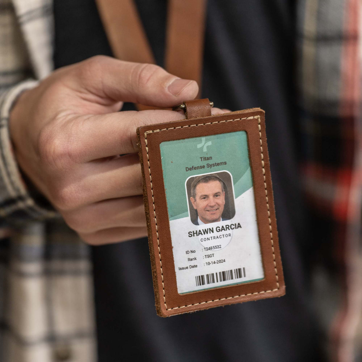 Your Logo + Our Leather - The Navigator ID Badge Holder for Lanyards - Holtz Leather