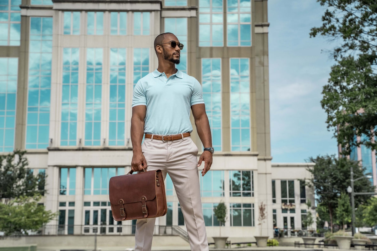 Your Logo + Our Leather - The No. 1860 EXPRESS - Fine Leather Messenger Bag & Briefcase - Custom Logo and Corporate Gifting - Holtz Leather
